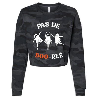 Pas De BooréE Ghost Ballet Dancer Halloween Dance Teacher Cropped Pullover Crew