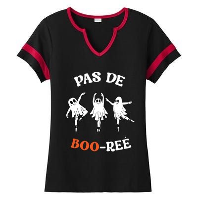 Pas De BooréE Ghost Ballet Dancer Halloween Dance Teacher Ladies Halftime Notch Neck Tee