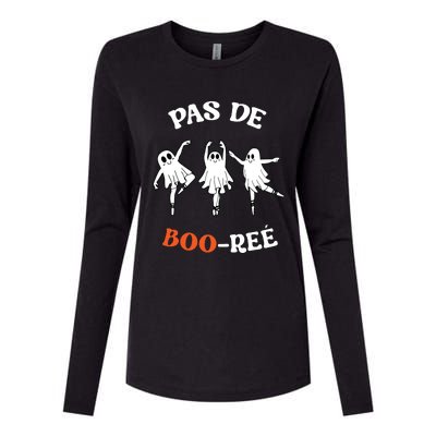 Pas De BooréE Ghost Ballet Dancer Halloween Dance Teacher Womens Cotton Relaxed Long Sleeve T-Shirt