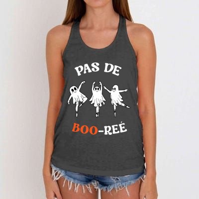 Pas De BooréE Ghost Ballet Dancer Halloween Dance Teacher Women's Knotted Racerback Tank