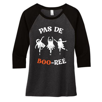 Pas De BooréE Ghost Ballet Dancer Halloween Dance Teacher Women's Tri-Blend 3/4-Sleeve Raglan Shirt