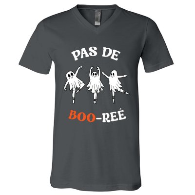 Pas De BooréE Ghost Ballet Dancer Halloween Dance Teacher V-Neck T-Shirt