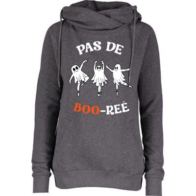 Pas De BooréE Ghost Ballet Dancer Halloween Dance Teacher Womens Funnel Neck Pullover Hood