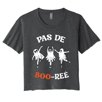 Pas De BooréE Ghost Ballet Dancer Halloween Dance Teacher Women's Crop Top Tee