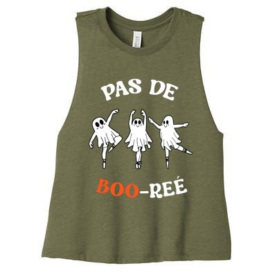 Pas De BooréE Ghost Ballet Dancer Halloween Dance Teacher Women's Racerback Cropped Tank