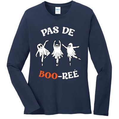 Pas De BooréE Ghost Ballet Dancer Halloween Dance Teacher Ladies Long Sleeve Shirt