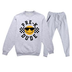 Preschool Dude Back To School Prek Students Premium Crewneck Sweatsuit Set