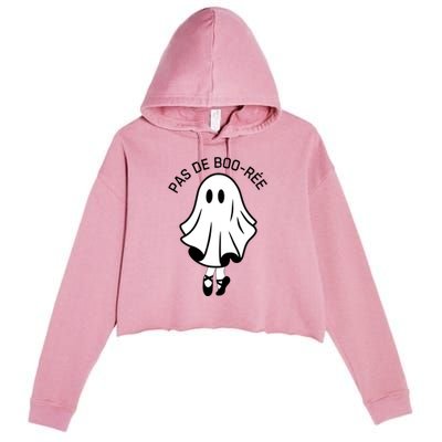 Pas De BooréE Funny Ballet Ghosts Halloween Dance Crop Fleece Hoodie