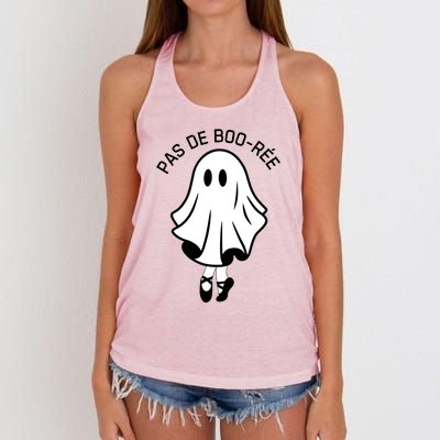 Pas De BooréE Funny Ballet Ghosts Halloween Dance Women's Knotted Racerback Tank