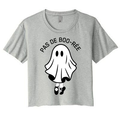 Pas De BooréE Funny Ballet Ghosts Halloween Dance Women's Crop Top Tee