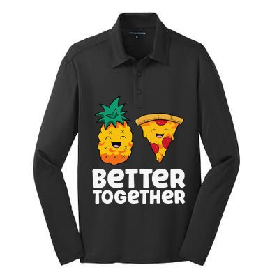 Pineapple Does Belong On Pizza Fan Pineapple Pizza Silk Touch Performance Long Sleeve Polo