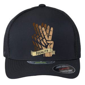 Peace Diversity Blm Racial Justice And Hu Equality Gift Flexfit Unipanel Trucker Cap