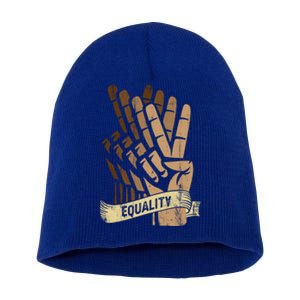 Peace Diversity Blm Racial Justice And Hu Equality Gift Short Acrylic Beanie