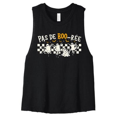 Pas De Boo RéE Ghost Ballet Dancer Halloween Dance Teacher Women's Racerback Cropped Tank