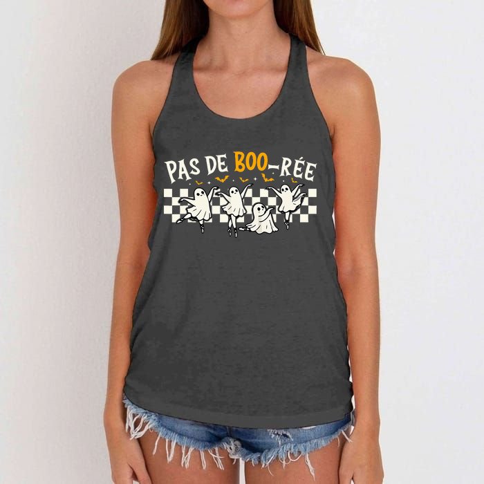 Pas De Boo RéE Ghost Ballet Dancer Halloween Dance Teacher Women's Knotted Racerback Tank