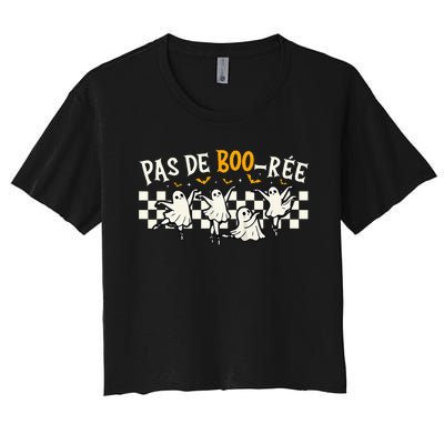 Pas De Boo RéE Ghost Ballet Dancer Halloween Dance Teacher Women's Crop Top Tee