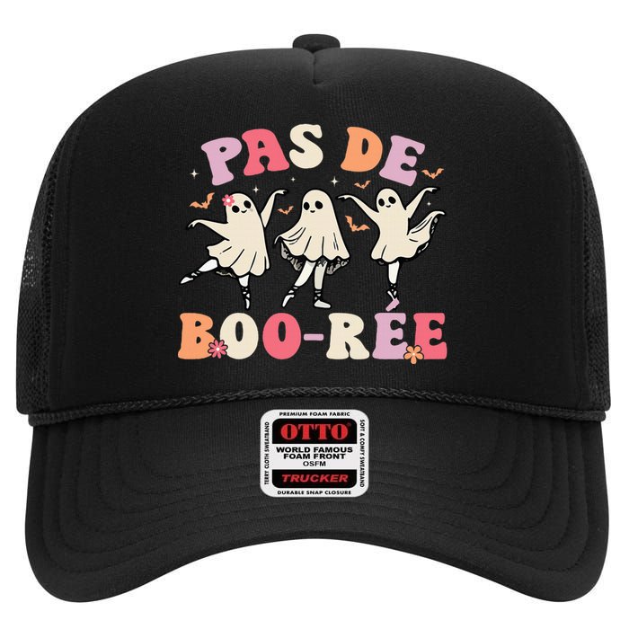 Pas De Boo RéE Ghost Ballet Dancer Halloween Dance Teacher High Crown Mesh Back Trucker Hat