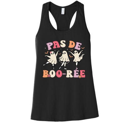 Pas De Boo RéE Ghost Ballet Dancer Halloween Dance Teacher Women's Racerback Tank