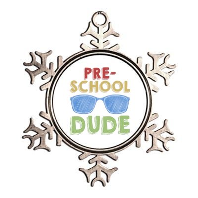 Preschool Dude Back To School First Day Of Preschool Meaningful Gift Metallic Star Ornament