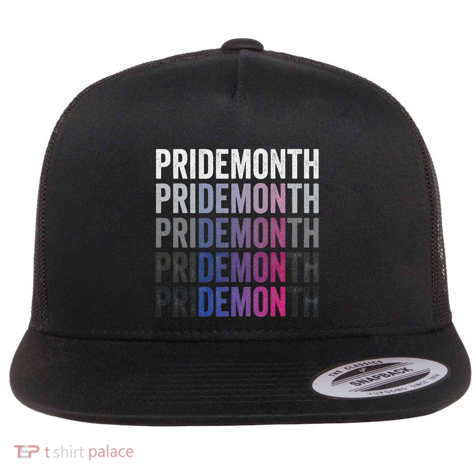 Pride Demon Bisexual Bi Pride Month Lgbtq Gay Lesbian Queer Flat Bill Trucker Hat
