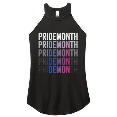 Pride Demon Bisexual Bi Pride Month Lgbtq Gay Lesbian Queer Women's Perfect Tri Rocker Tank
