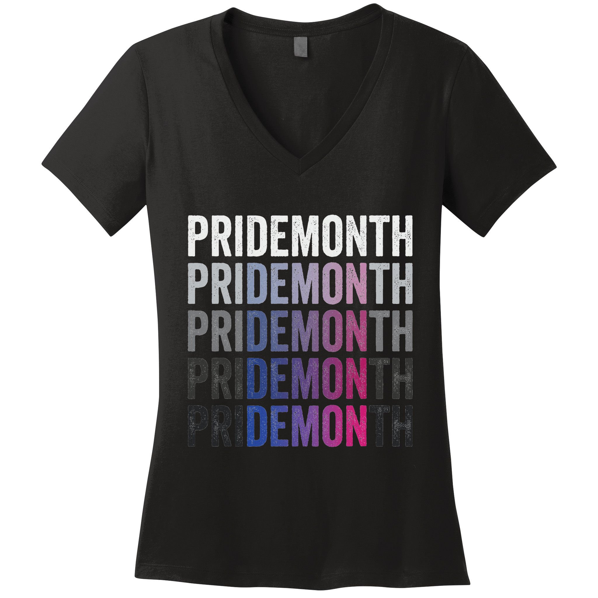 Pride Demon Bisexual Bi Pride Month Lgbtq Gay Lesbian Queer Women's V-Neck T-Shirt