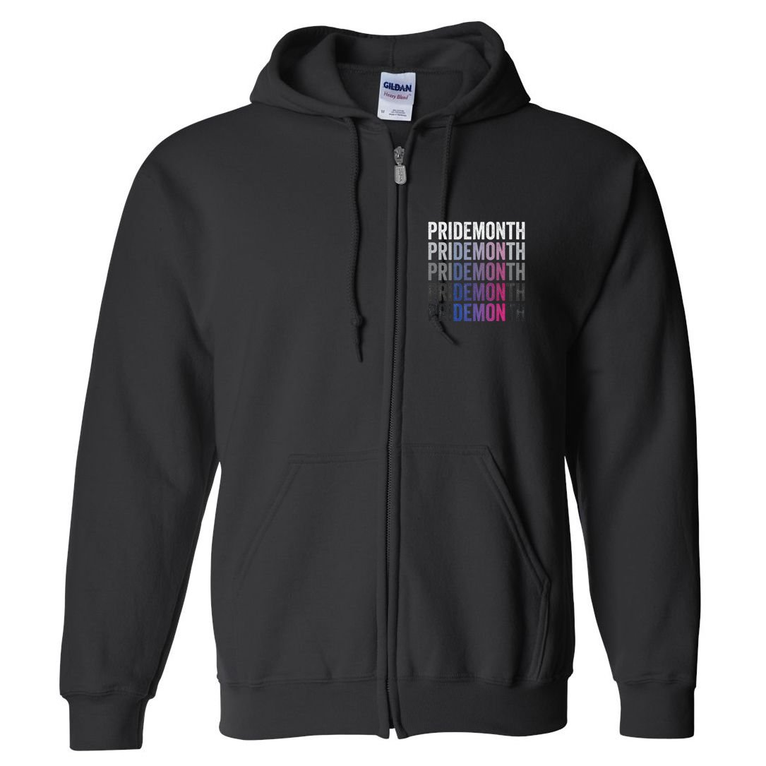 Pride Demon Bisexual Bi Pride Month Lgbtq Gay Lesbian Queer Full Zip Hoodie
