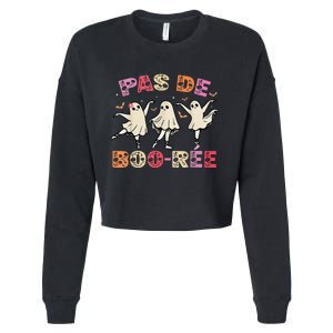 Pas De BooréE Ghost Ballet Dancer Halloween Dance Teacher Cropped Pullover Crew