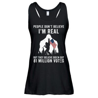 People Dont Believe Im Real But They Believe Biden Bigfoot Ladies Essential Flowy Tank