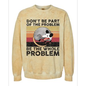 Possum Don't Be Part Of The Problem Be The Whole Problem Colorblast Crewneck Sweatshirt