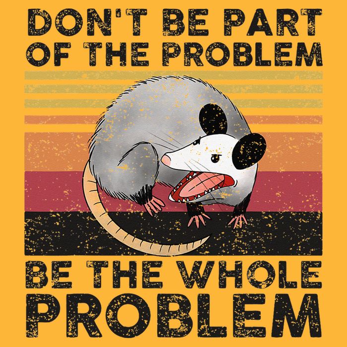 Possum Don't Be Part Of The Problem Be The Whole Problem Pom Pom 12in Knit Beanie