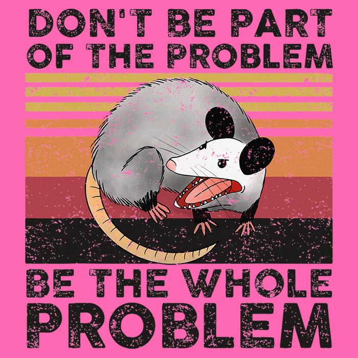 Possum Don't Be Part Of The Problem Be The Whole Problem Stripe Pom Pom Beanie