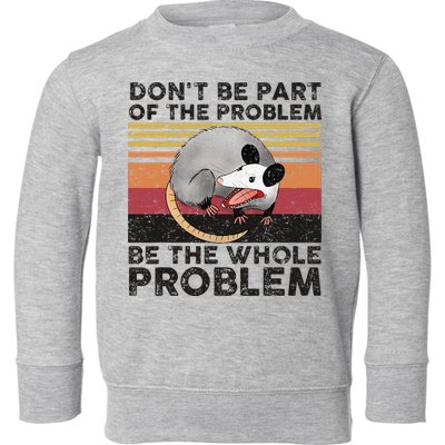 Possum Don't Be Part Of The Problem Be The Whole Problem Toddler Sweatshirt
