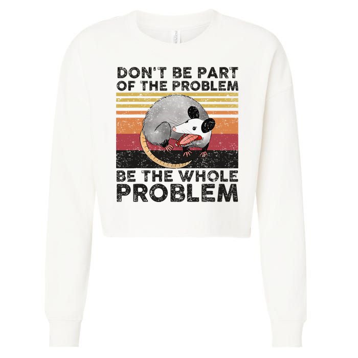 Possum Don't Be Part Of The Problem Be The Whole Problem Cropped Pullover Crew