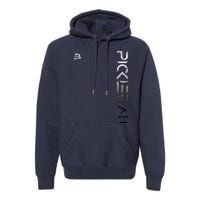 Pickleball Distressed Black White Gradient Premium Hoodie