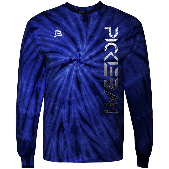 Pickleball Distressed Black White Gradient Tie-Dye Long Sleeve Shirt