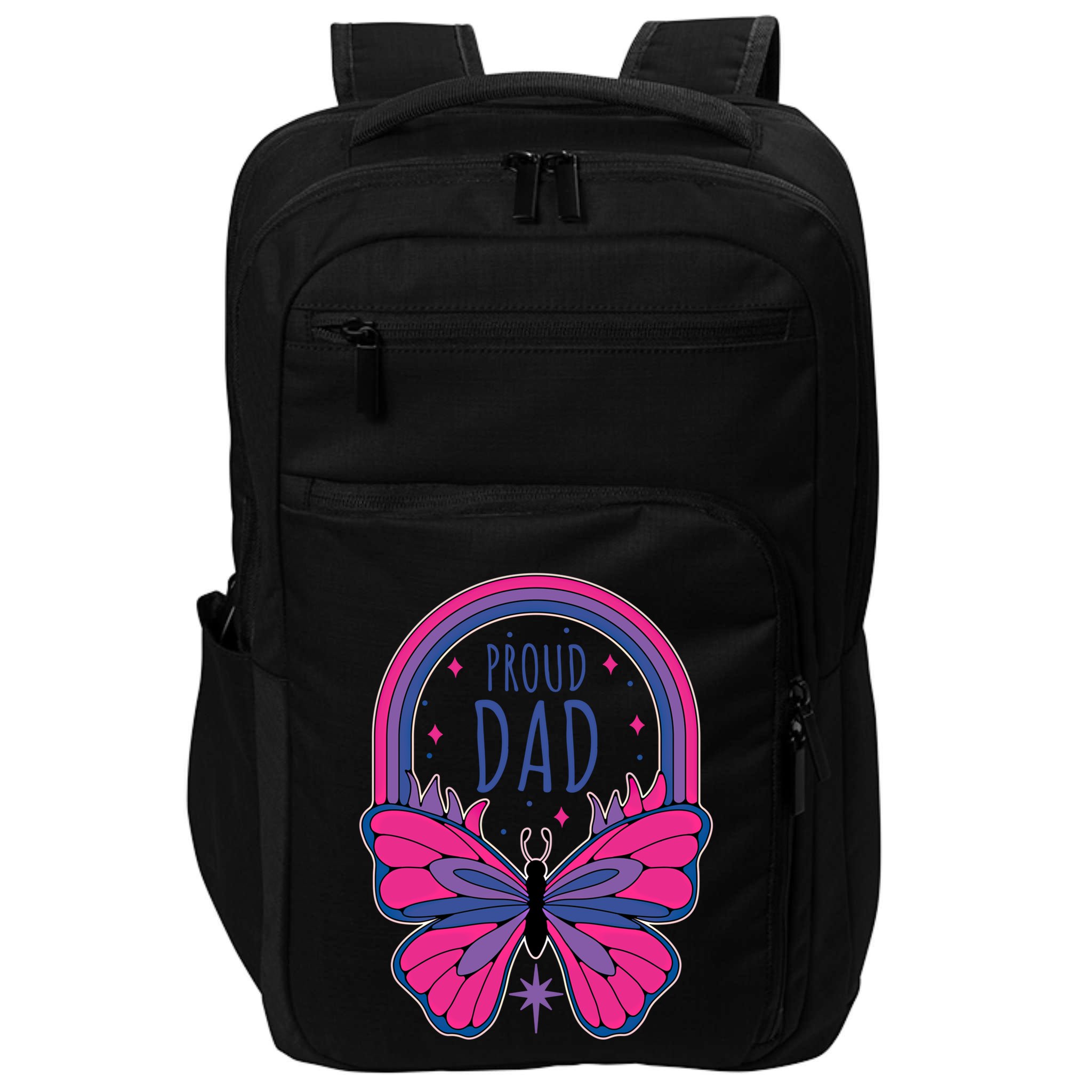 Proud Dad Bi Bisexual Pride Gift Impact Tech Backpack