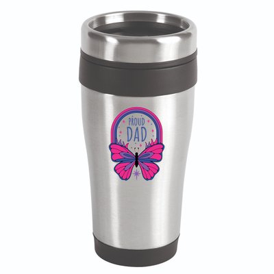 Proud Dad Bi Bisexual Pride Gift 16oz Travel Tumbler