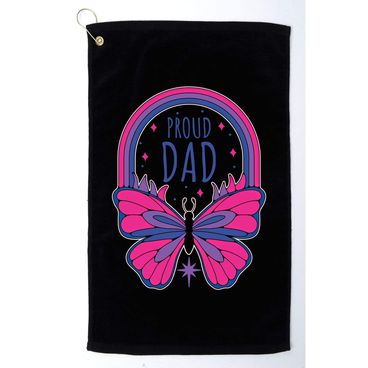 Proud Dad Bi Bisexual Pride Gift Golf Towel