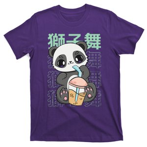 Panda Drinking Boba Pearls For Bubble Tea Milk Kawaii Bear T-Shirt