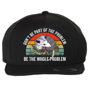 Possum Don't Be Part Of The Problem Be The Whole Problem Wool Snapback Cap