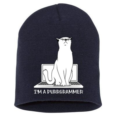 Programming Developer Coding Cat Programmer Short Acrylic Beanie