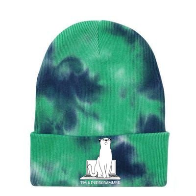 Programming Developer Coding Cat Programmer Tie Dye 12in Knit Beanie