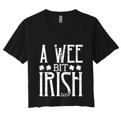 Patricks Day Costume Gift A Little Irish Cool Gift Crop Top
