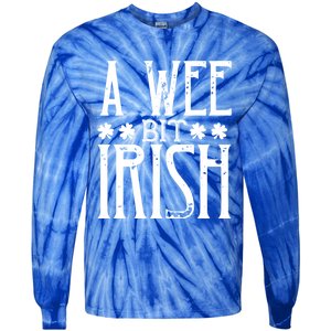 Patricks Day Costume Gift A Little Irish Cool Gift Tie-Dye Long Sleeve Shirt