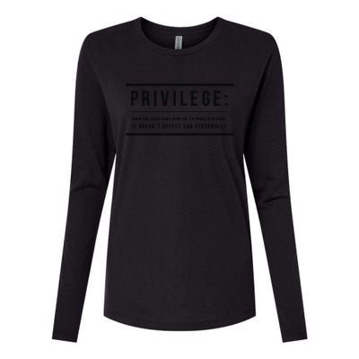 Privilege Definition Civil Rights Equality Womens Cotton Relaxed Long Sleeve T-Shirt