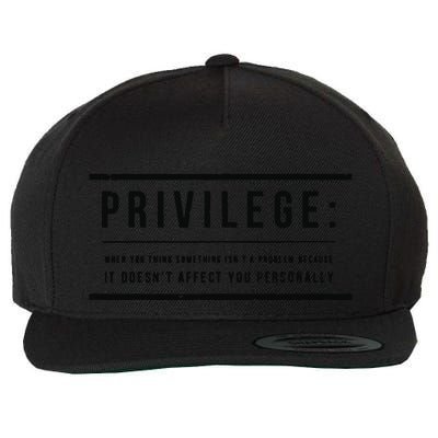 Privilege Definition Civil Rights Equality Wool Snapback Cap