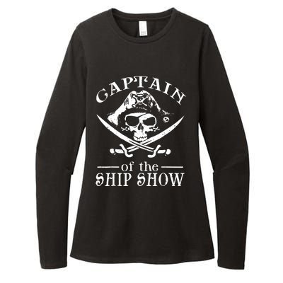 Pirate Design Captain Ship Show Boater Boating Captain Womens CVC Long Sleeve Shirt