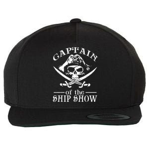 Pirate Design Captain Ship Show Boater Boating Captain Wool Snapback Cap