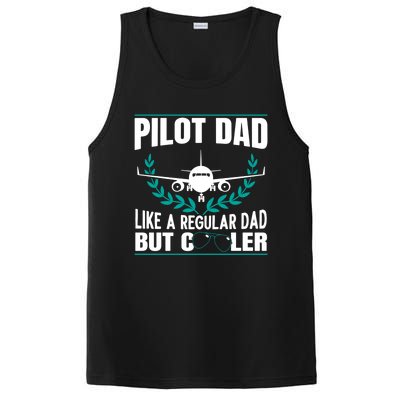 Pilot Dad Copilot Plane Aviator Airplane Fathers Day Great Gift PosiCharge Competitor Tank